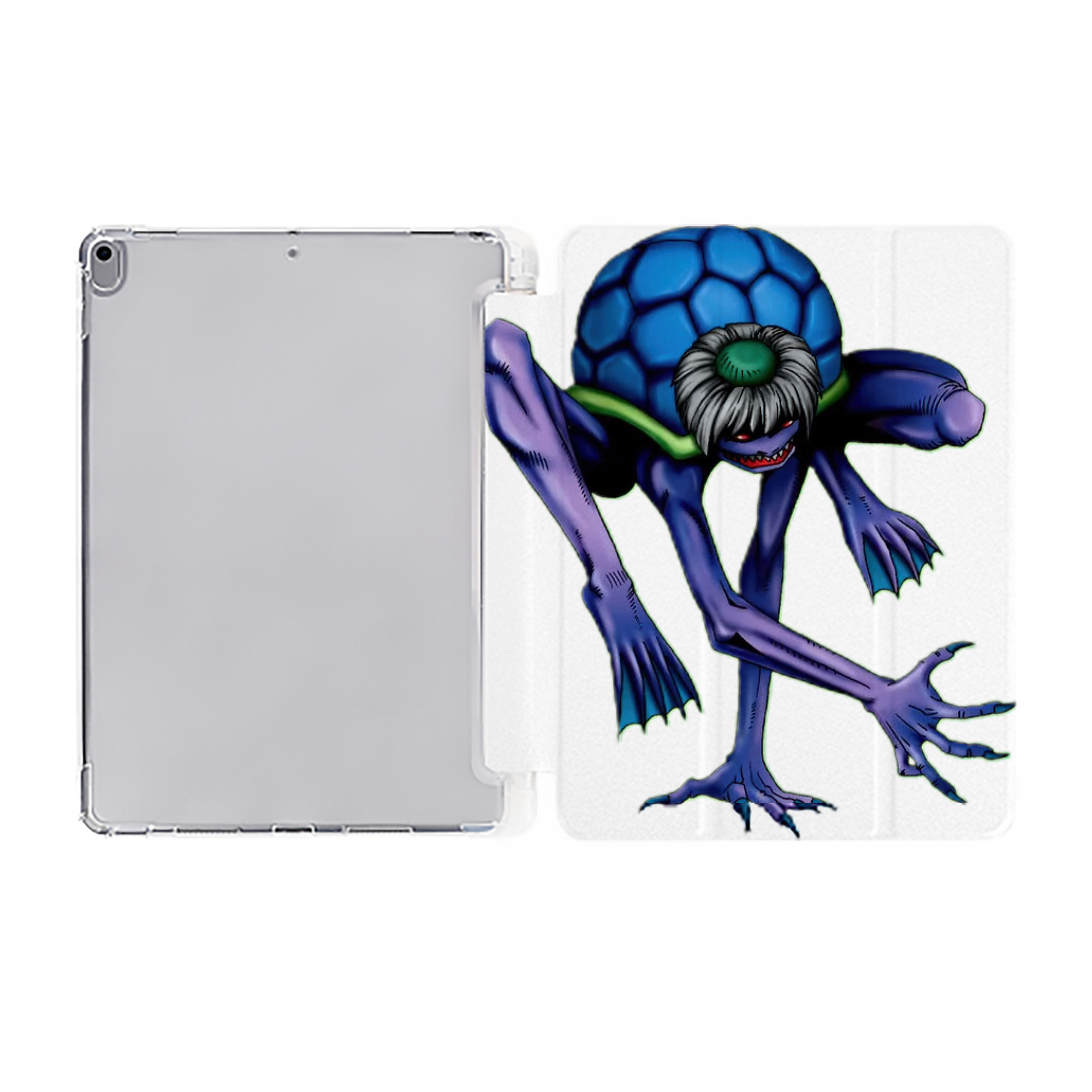 （画像用） 遊☆戯☆王 Yu-Gi-Oh! IPad ケース ペン収納付き 三つ折りスタンド PUレザー×シリコン 対応機種9.5/10.5/10.9インチ